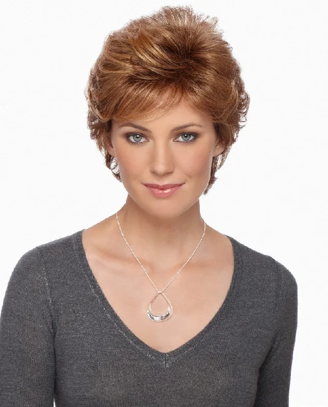 Short wig with a gradient color for a modern and stylish appearanceRebecca Wig by Estetica | Synthetic Hair | Average Cap