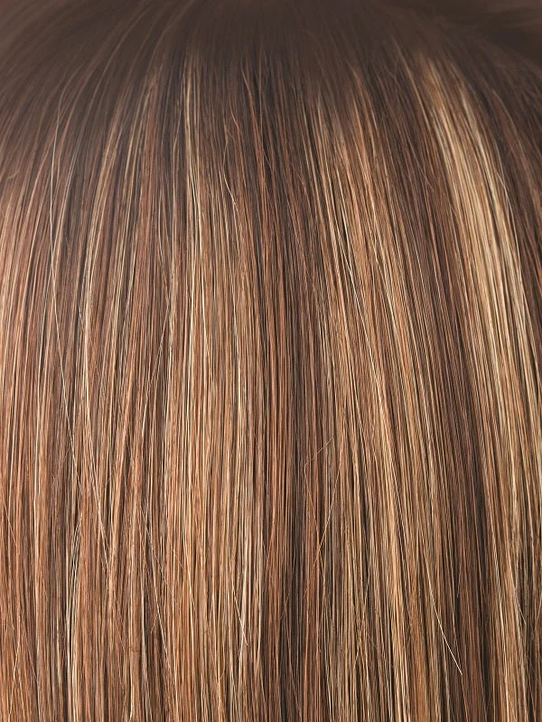 AUBURN SUGAR-R | Rooted Dark Auburn with Medium Auburn Base with Dark Strawberry Blonde Highlights