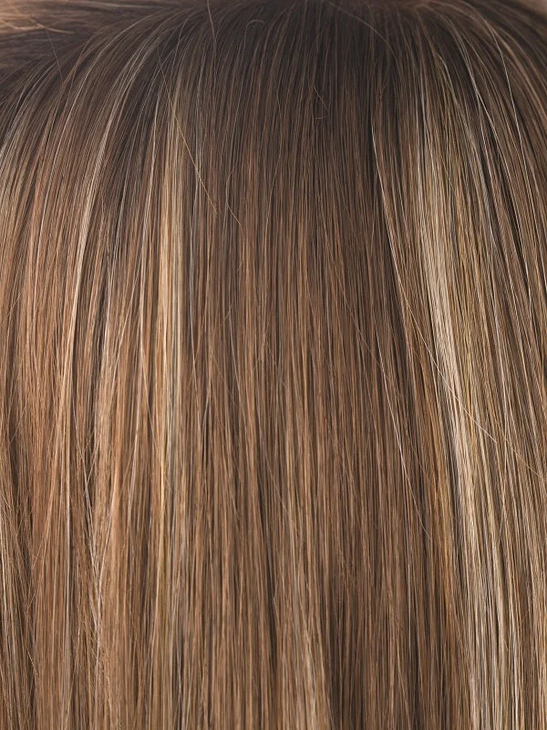 Maple Sugar-R | Rooted Dark with Light Honey Brown base with Strawberry Blonde highlights