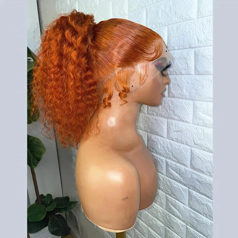 Long - length wig with a pre - bleached knot for a natural - looking scalpSoft Long 180Density 26Inch Ginger Lace Front Wig