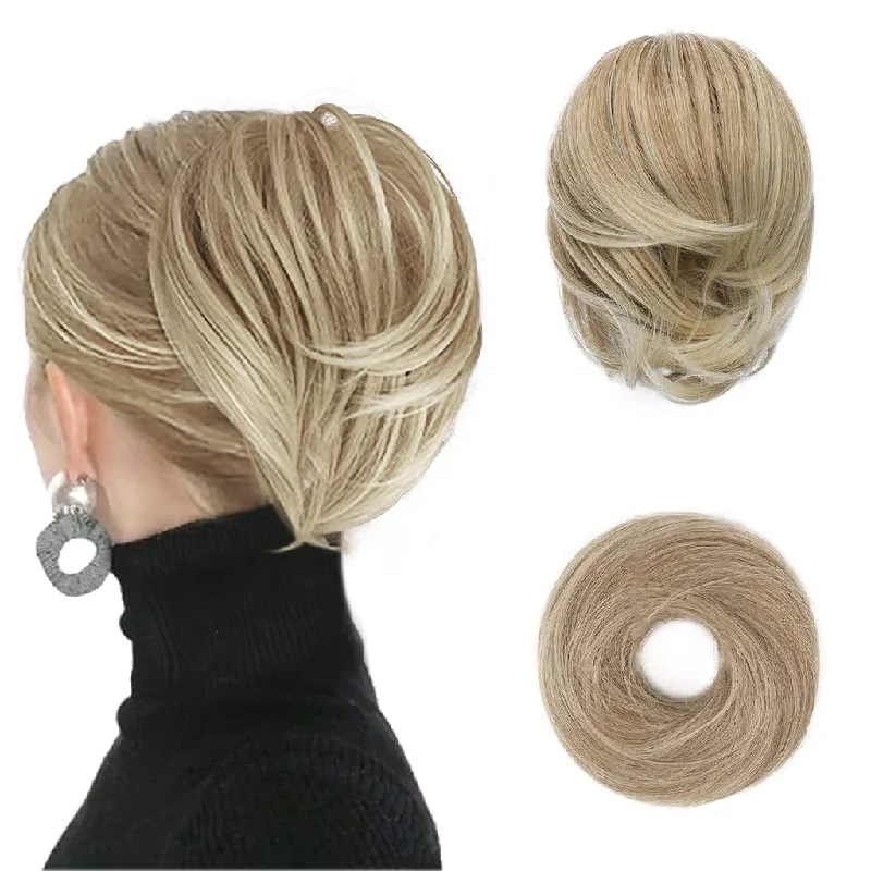 High - volume ponytails for a bold and glamorous appearanceStraight Hair Bun Ponytail Extension, Elastic Scrunchie