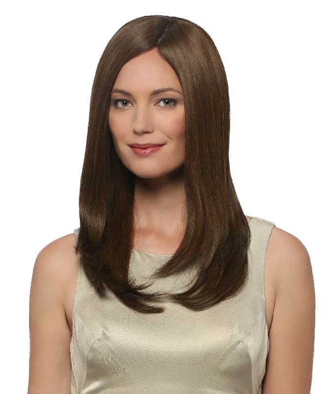 Human hair ponytails with a natural shine for a luxurious lookTreasure French Part Mono Top Remi Human Hair Wig by Estetica