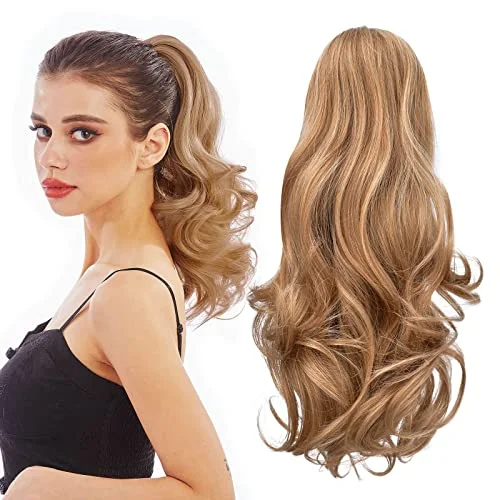 Synthetic ponytails with heat - resistant fibers for easy stylingWavy Ponytail Extension