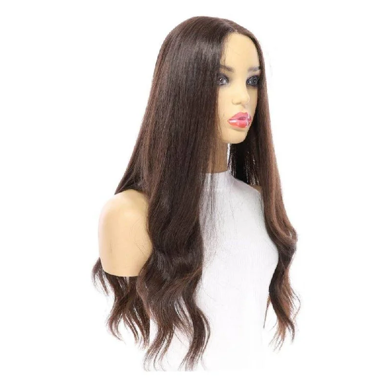 Long - length wig with a middle - part for a classic and elegant style26" Divine Luxe Lace Top Wig #4 Dark Brown