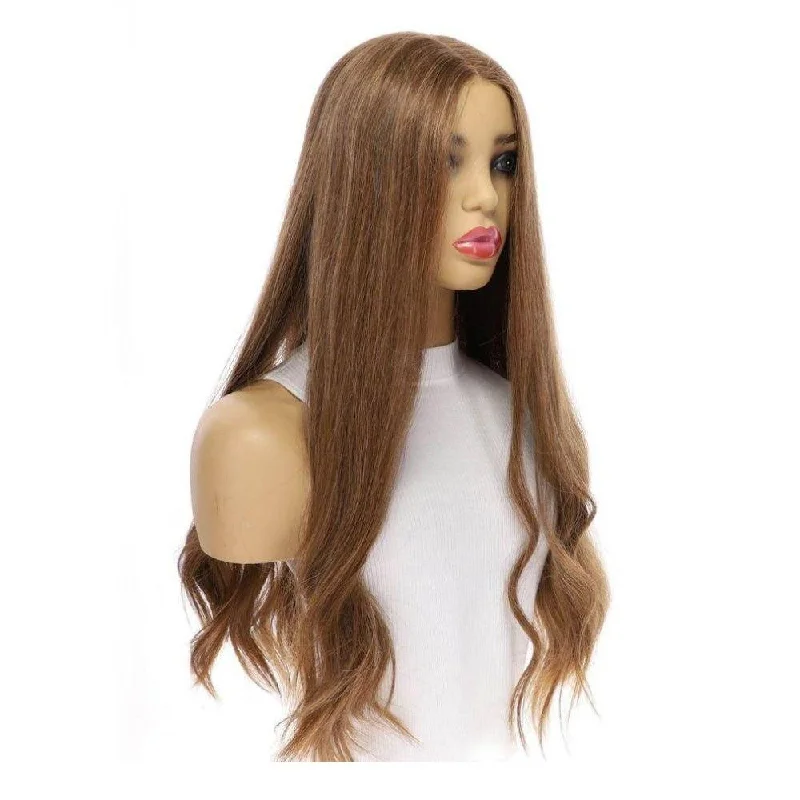 Human - hair long - length wig for a natural and luxurious feel26" Divine Luxe Lace Top Wig  #12 Warm Light Brown